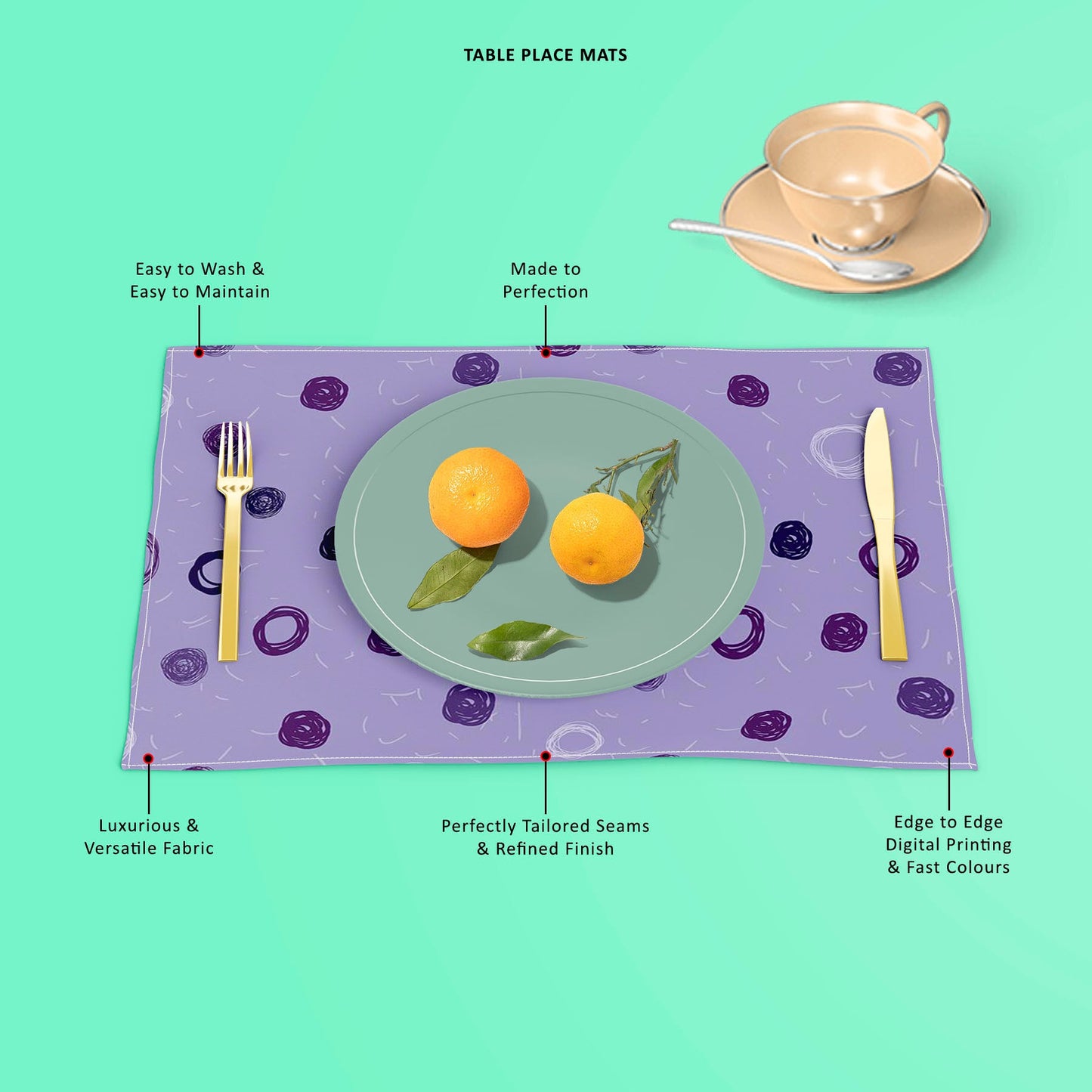 Hand Drawn Design D1 Table Mat Placemat