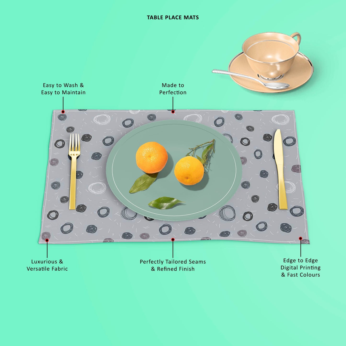 Hand Drawn Design D2 Table Mat Placemat