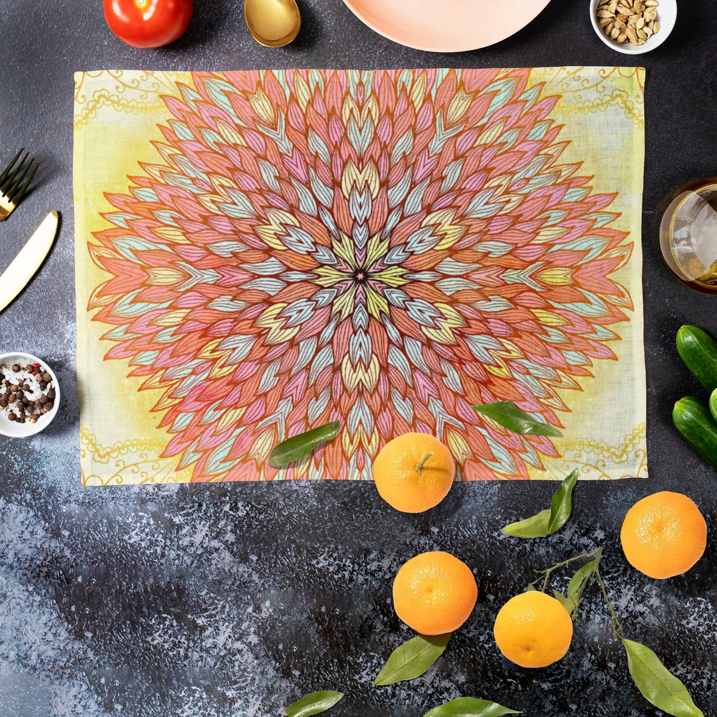 Ethnic Ornament D4 Table Mat Placemat