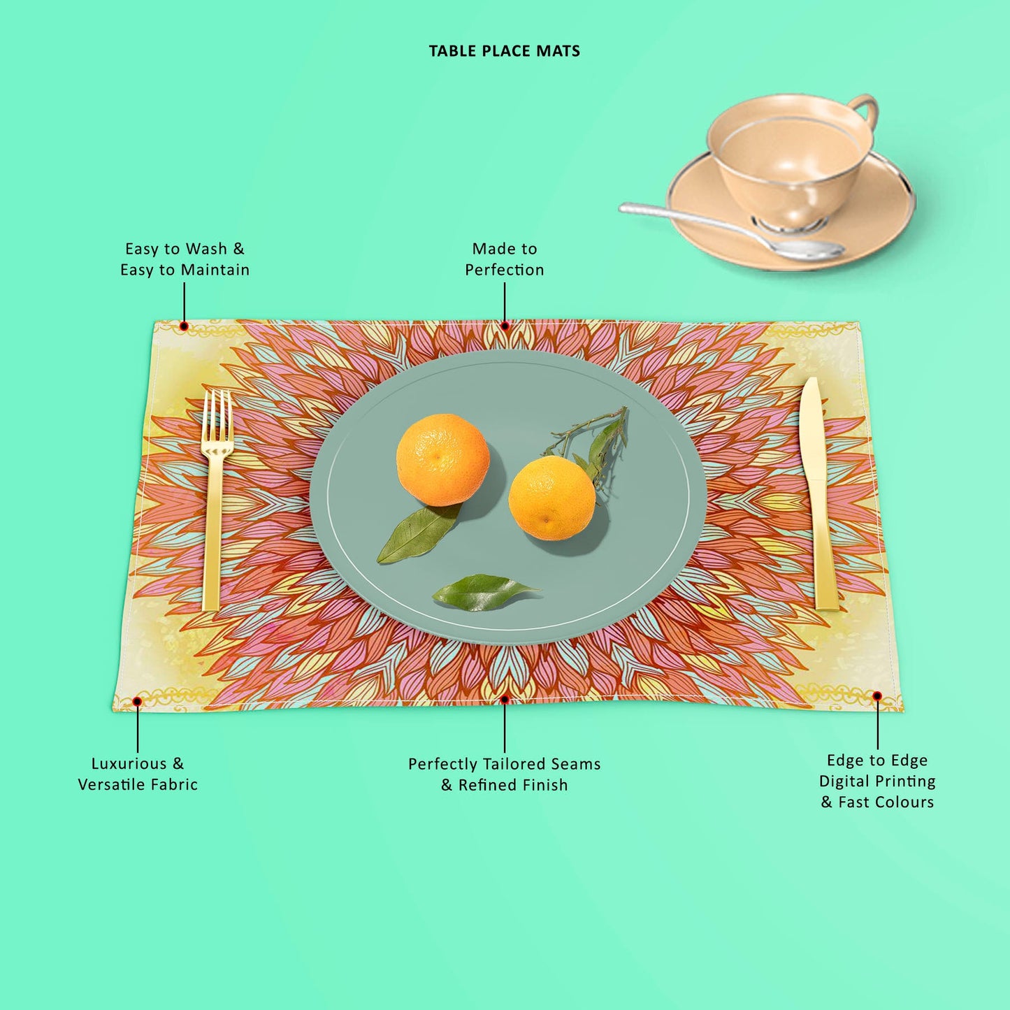 Ethnic Ornament D4 Table Mat Placemat