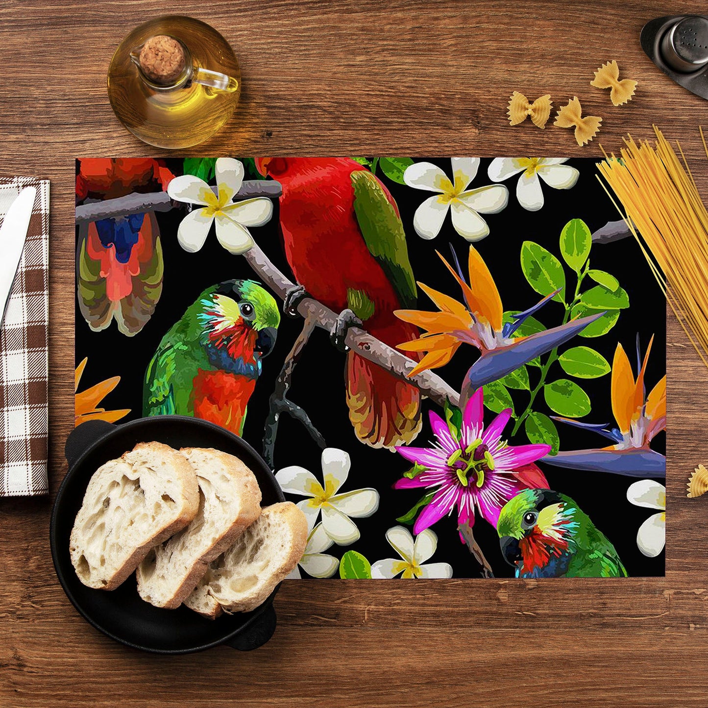 Exotic Birds & Beautiful Flowers D1 Table Mat Placemat