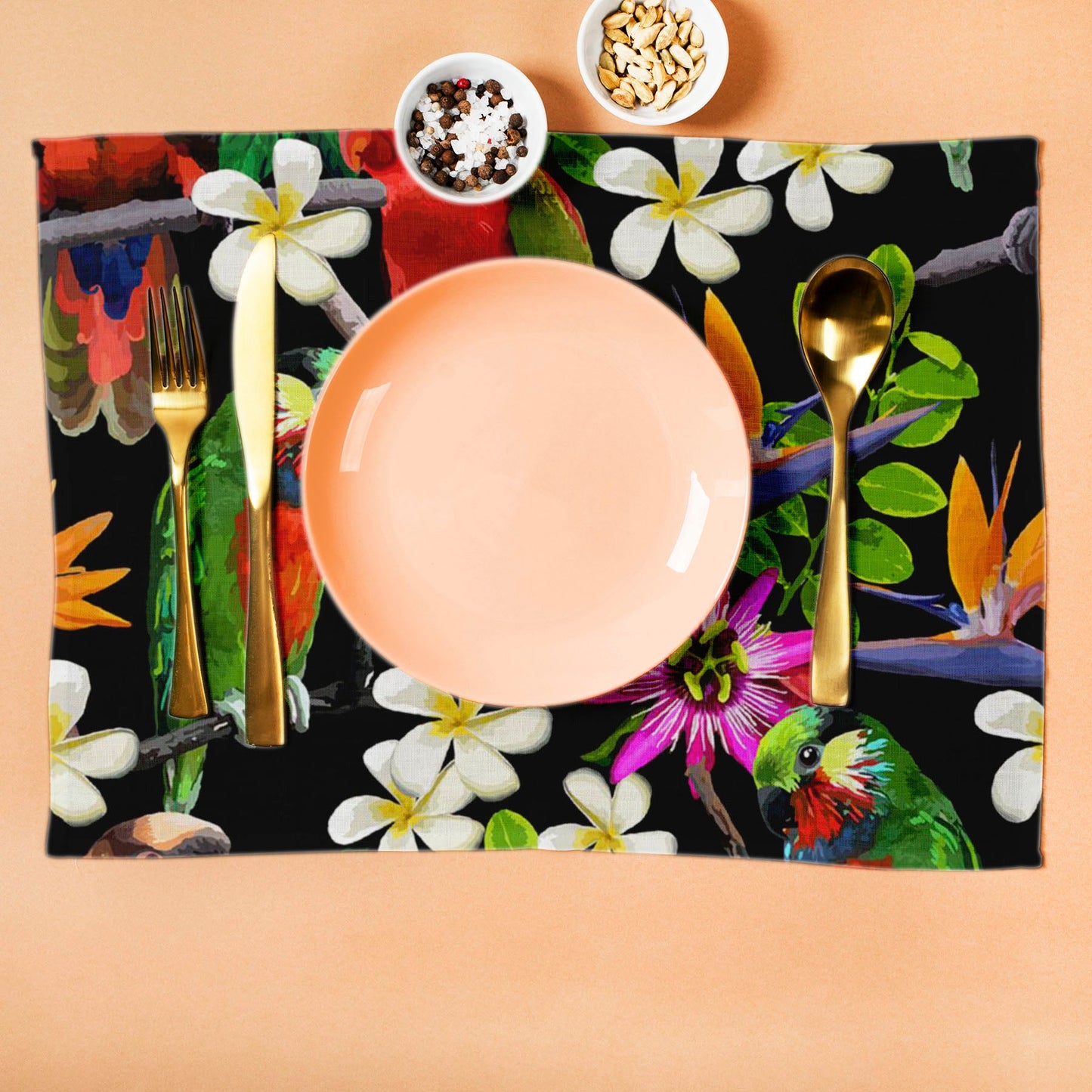 Exotic Birds & Beautiful Flowers D1 Table Mat Placemat