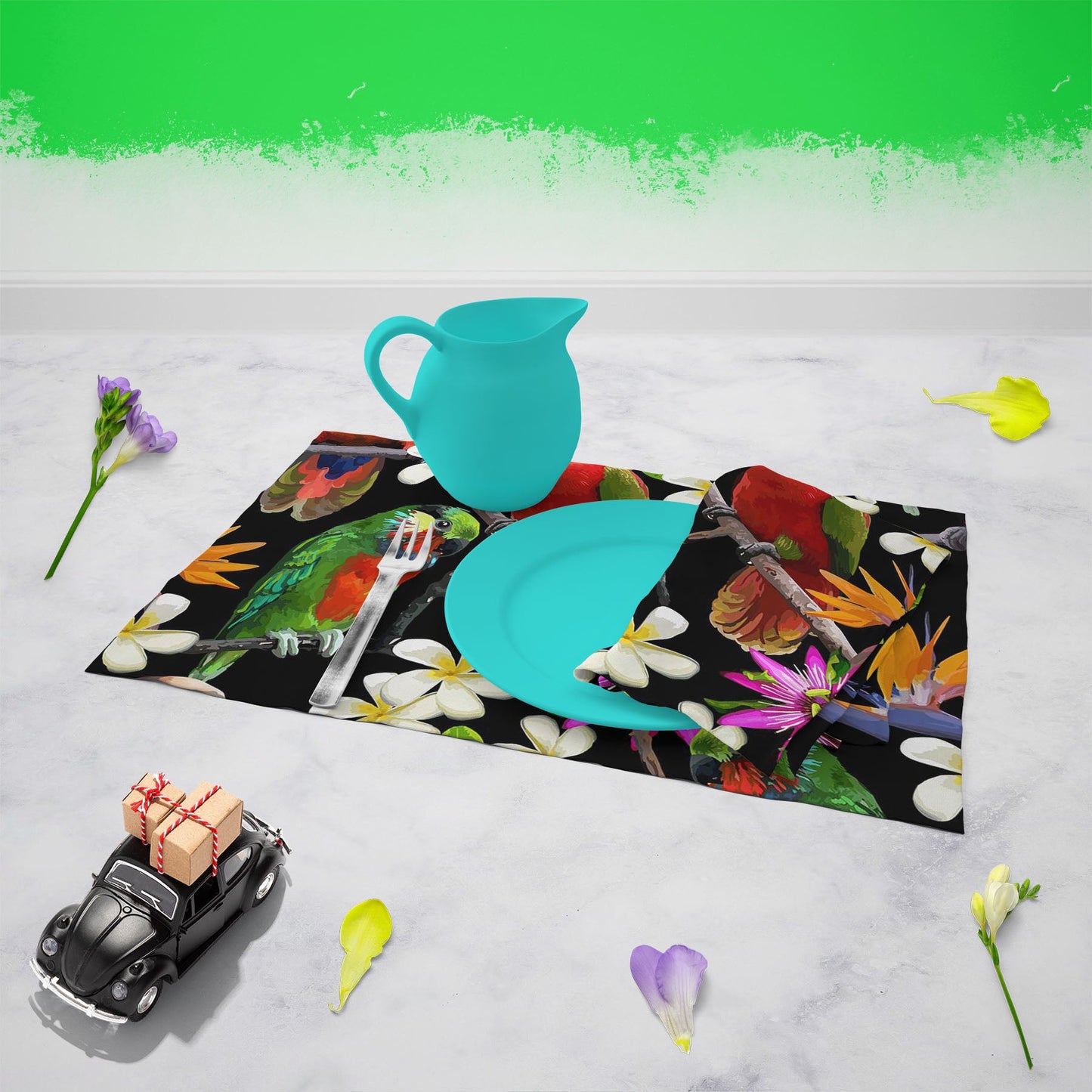 Exotic Birds & Beautiful Flowers D1 Table Mat Placemat