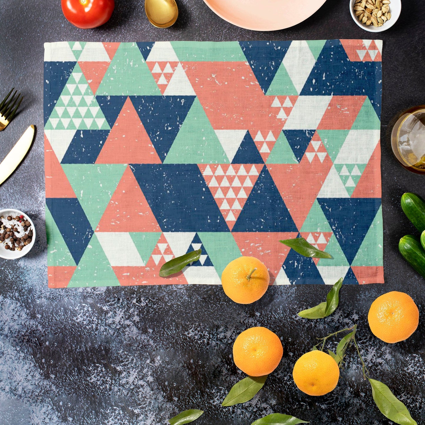 Colorful Triangles D1 Table Mat Placemat