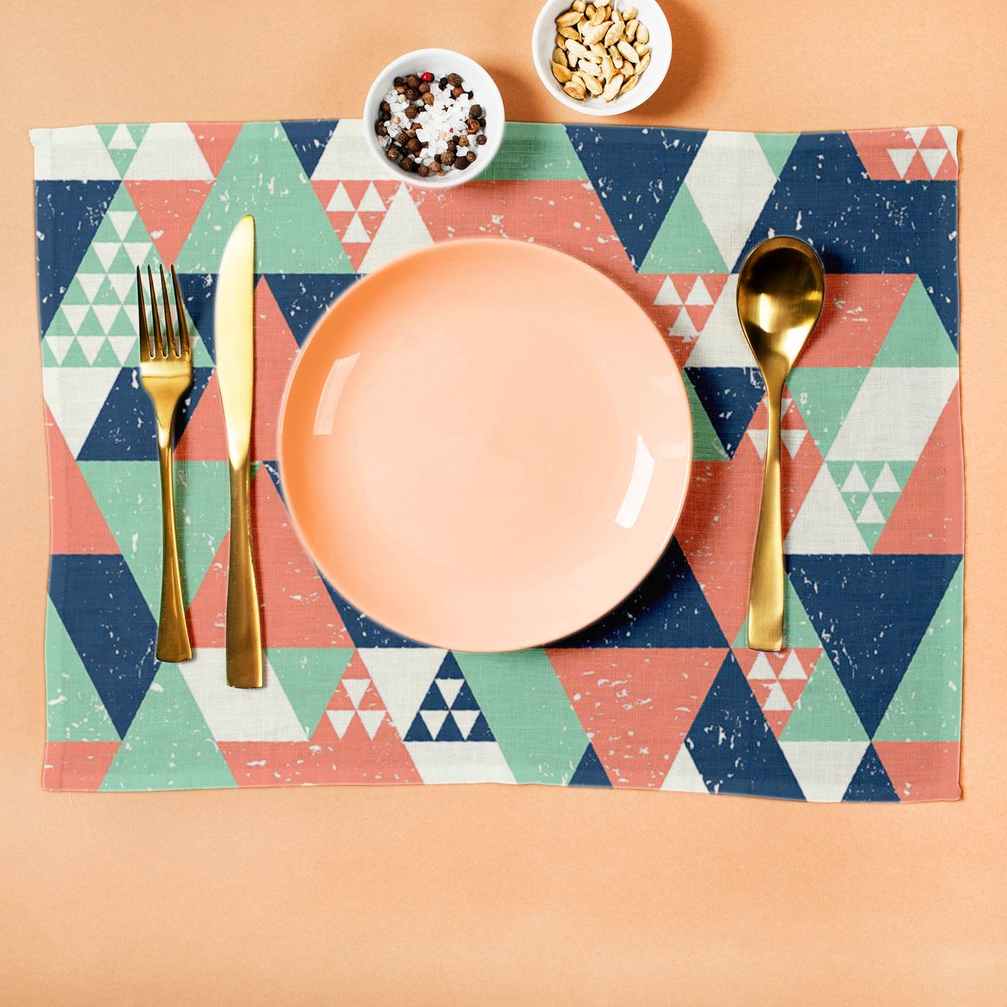 Colorful Triangles D1 Table Mat Placemat