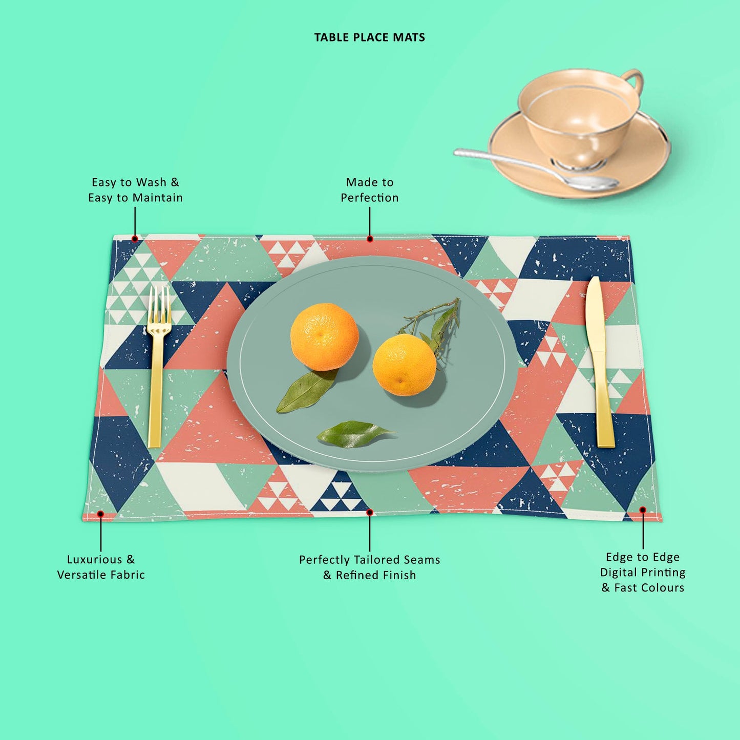 Colorful Triangles D1 Table Mat Placemat