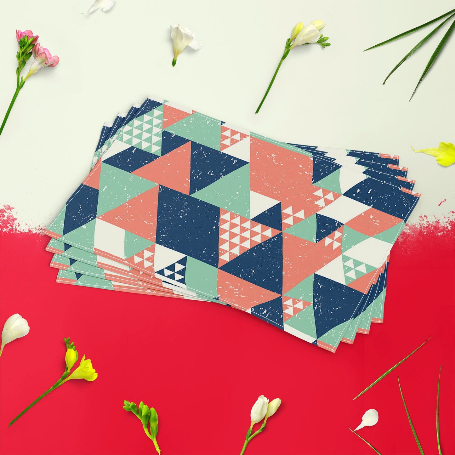 Colorful Triangles D1 Table Mat Placemat