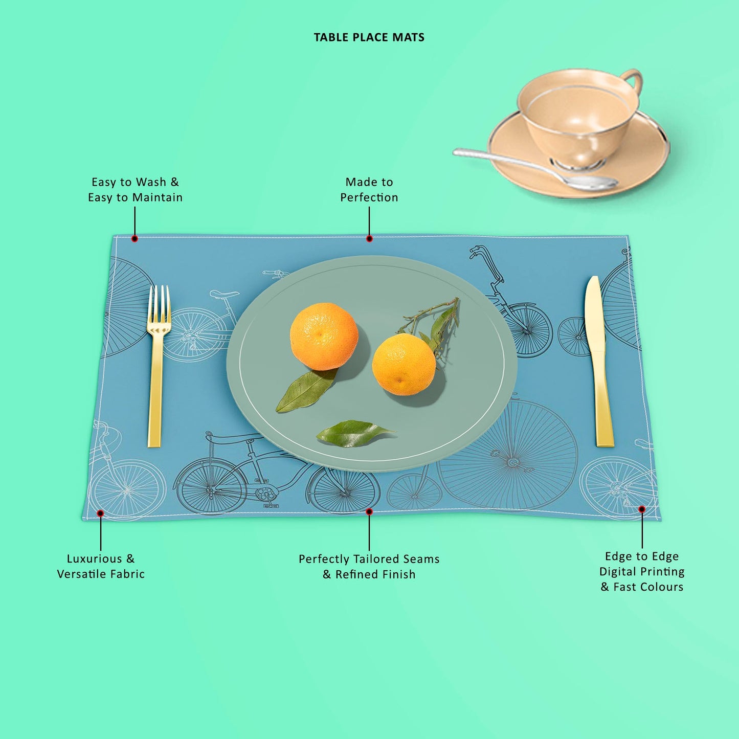 Bicycles D2 Table Mat Placemat