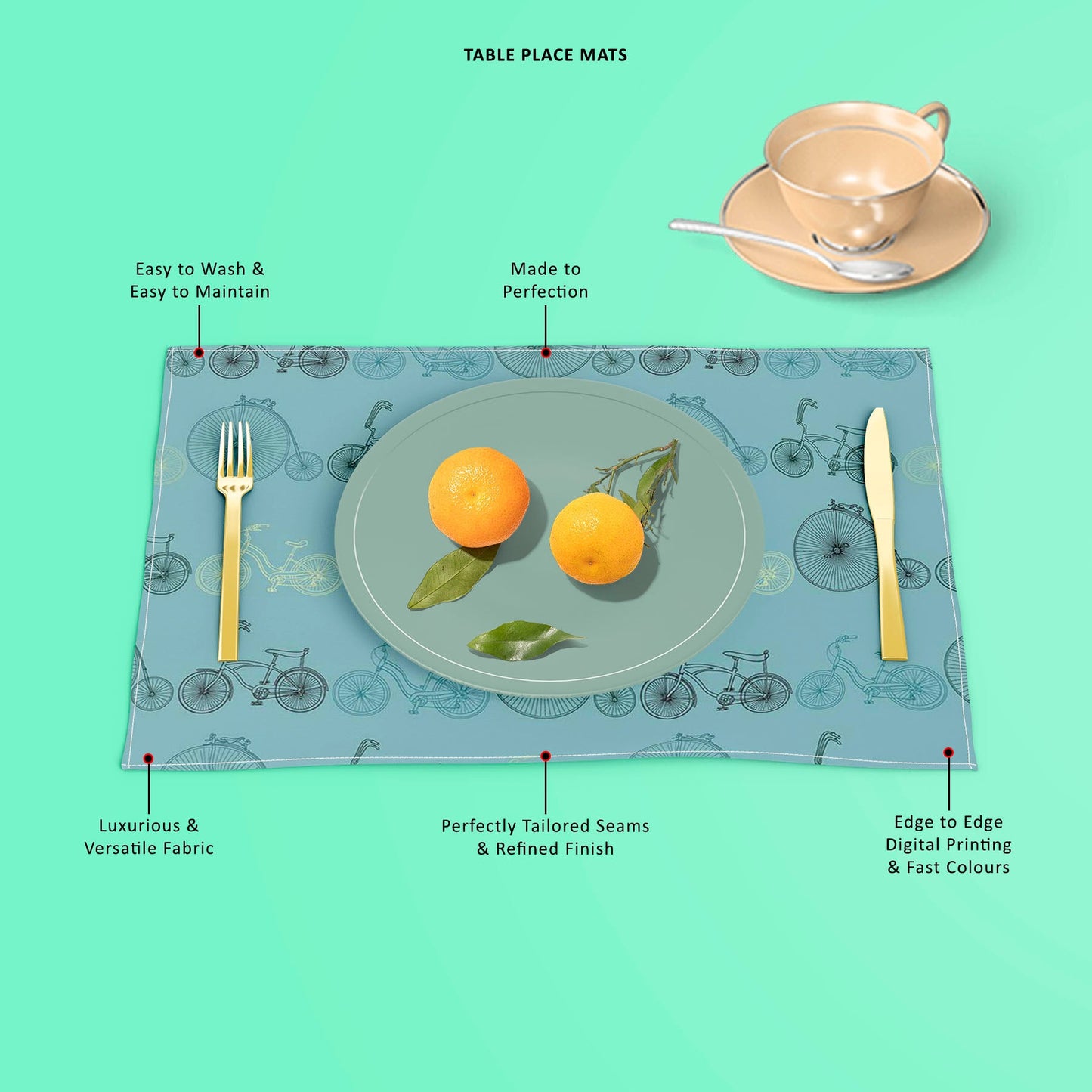 Bicycles D3 Table Mat Placemat