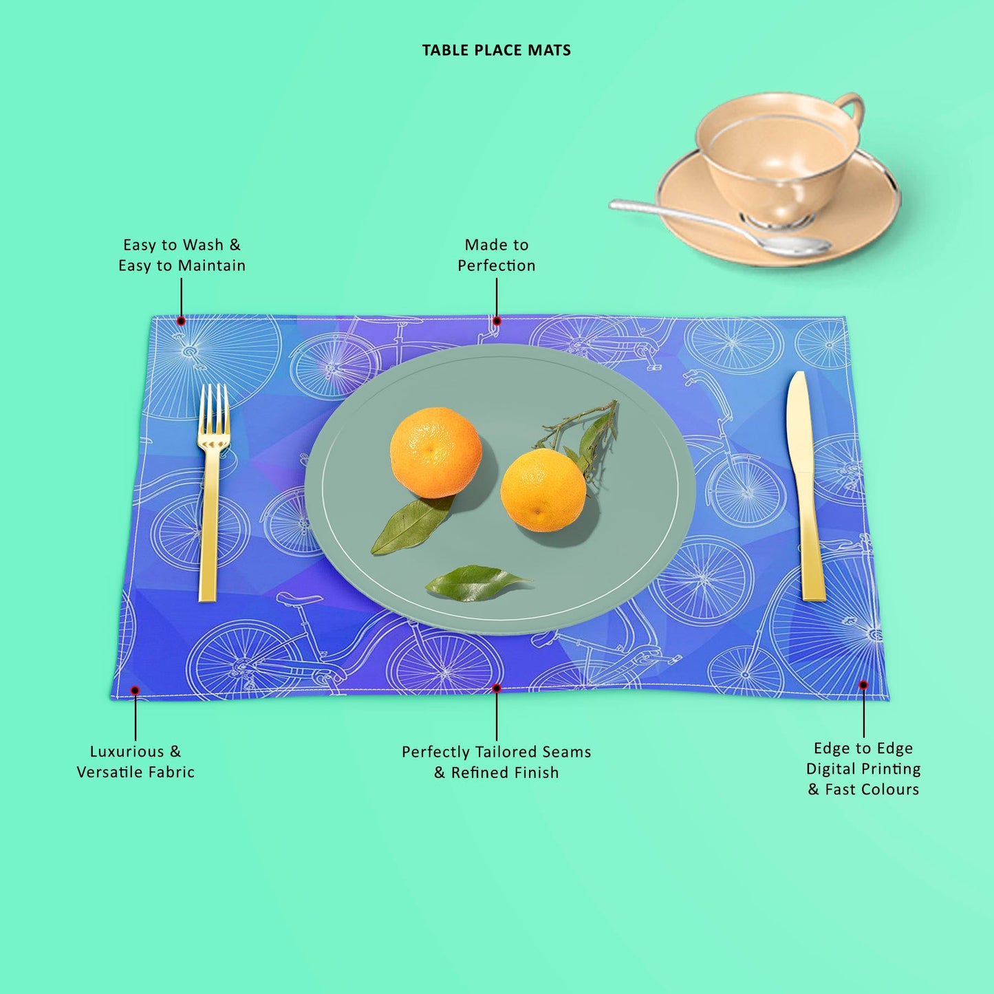 Bicycles D4 Table Mat Placemat