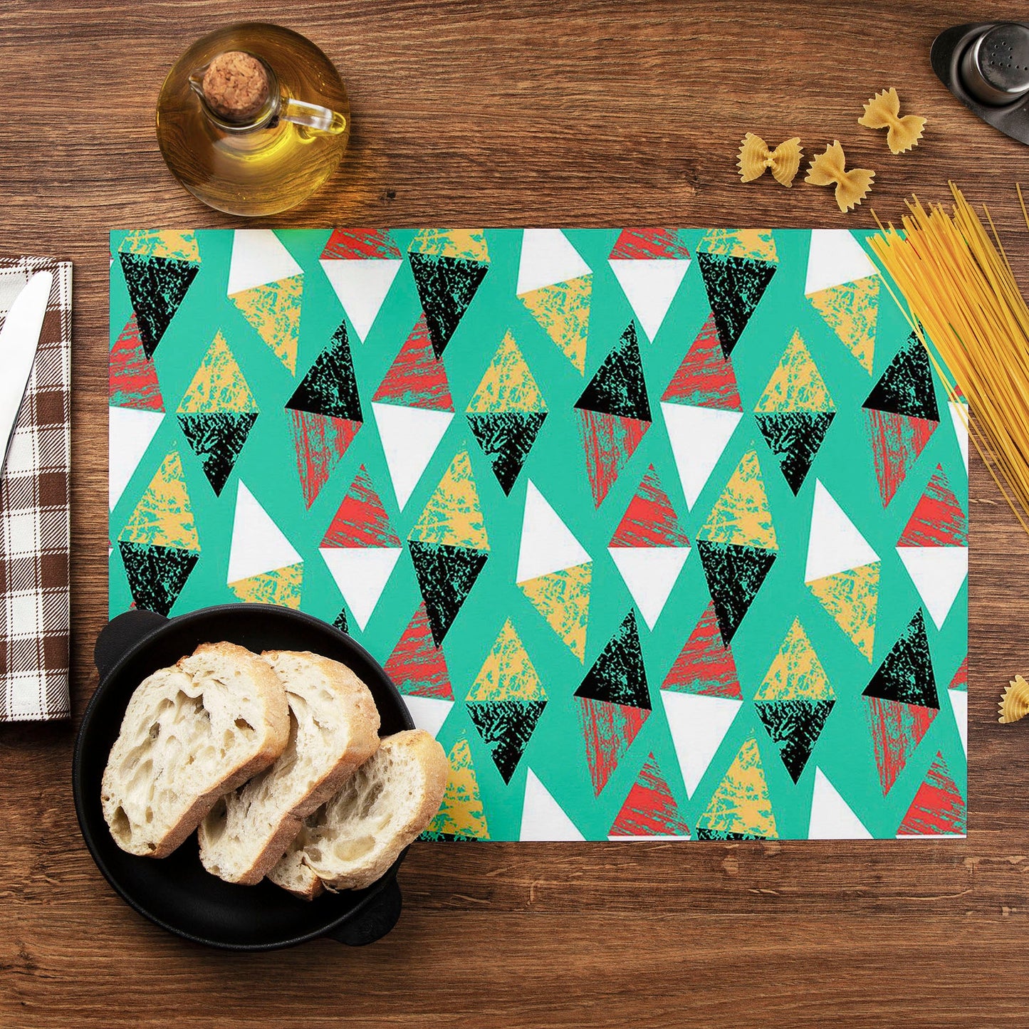 Grunged Triangles Table Mat Placemat