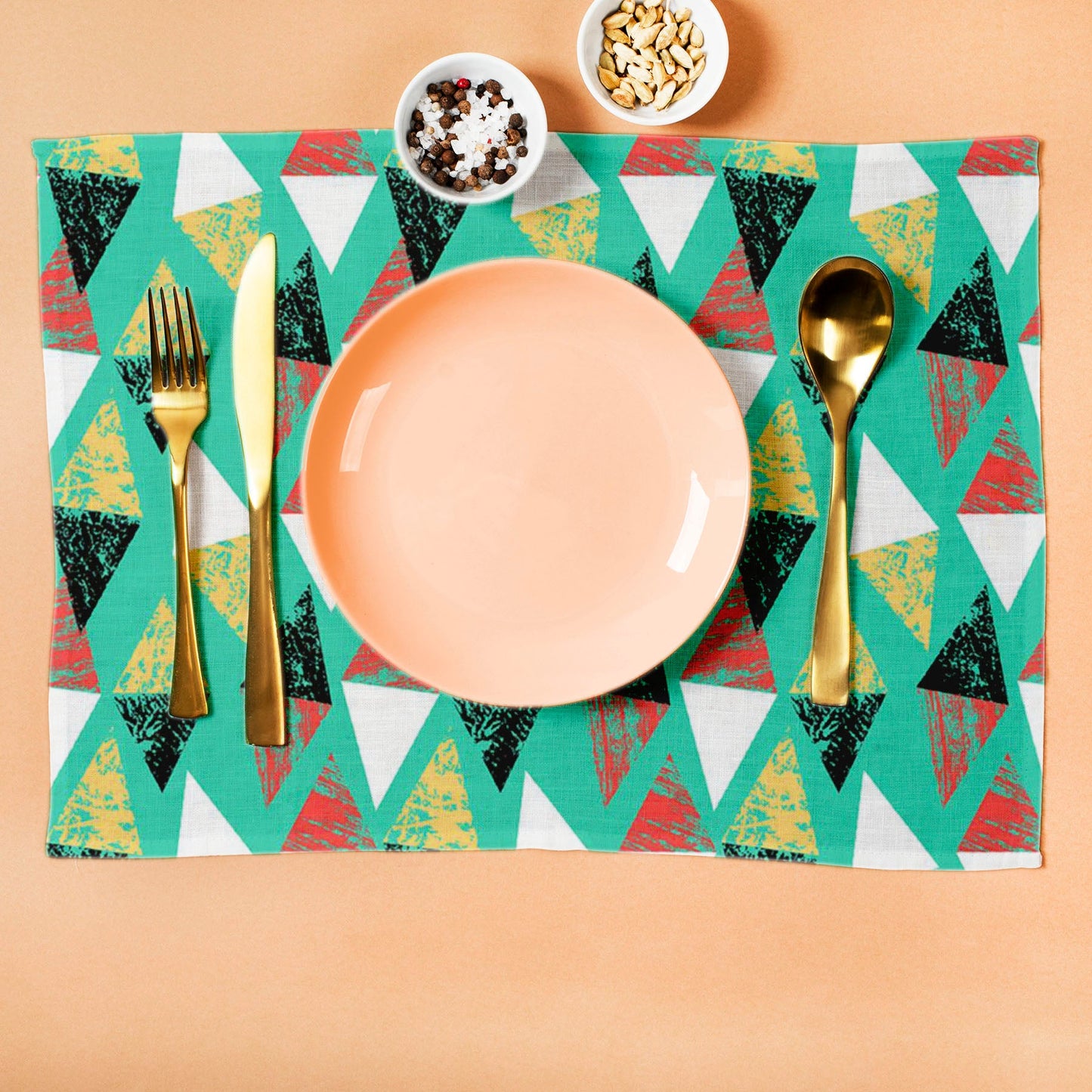 Grunged Triangles Table Mat Placemat