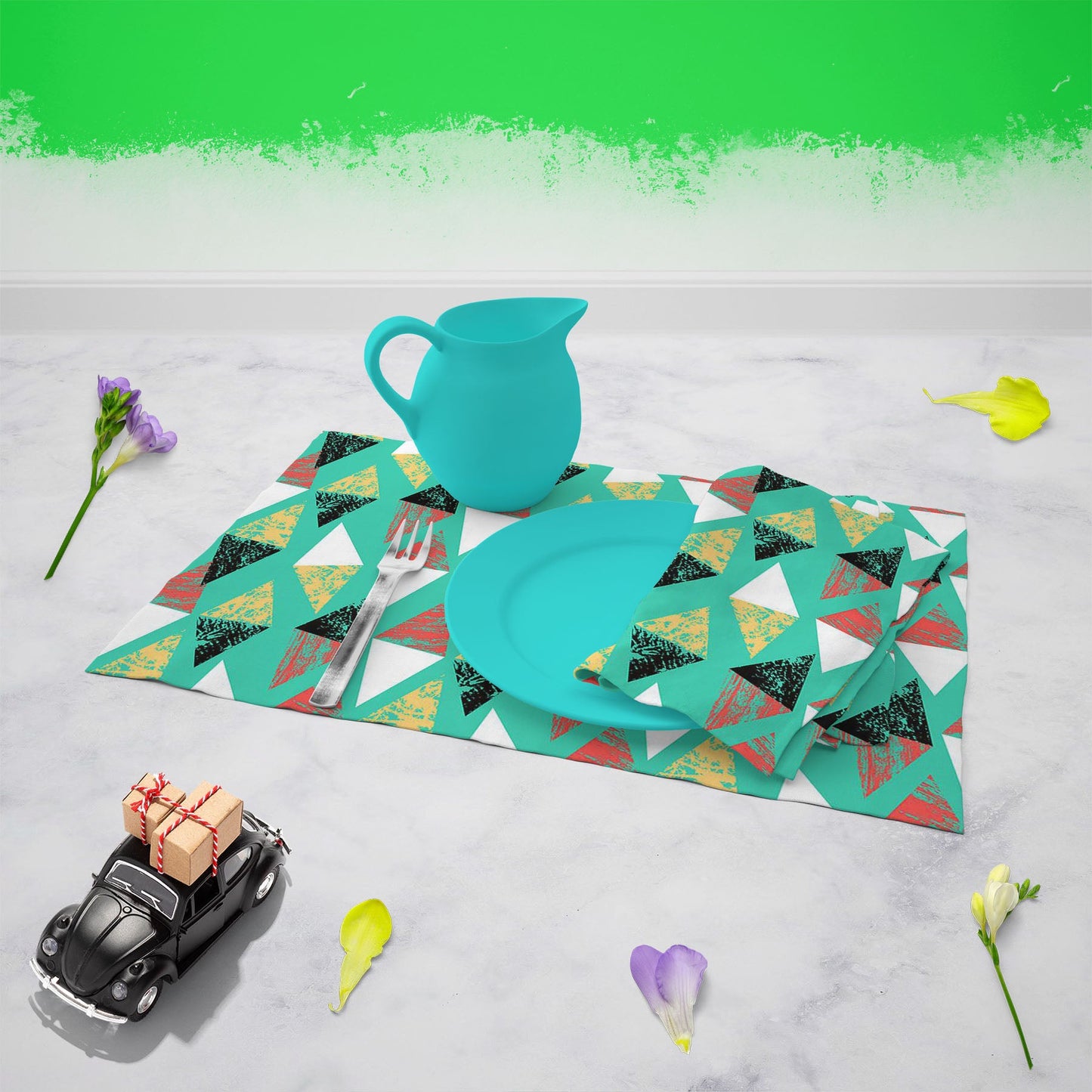 Grunged Triangles Table Mat Placemat