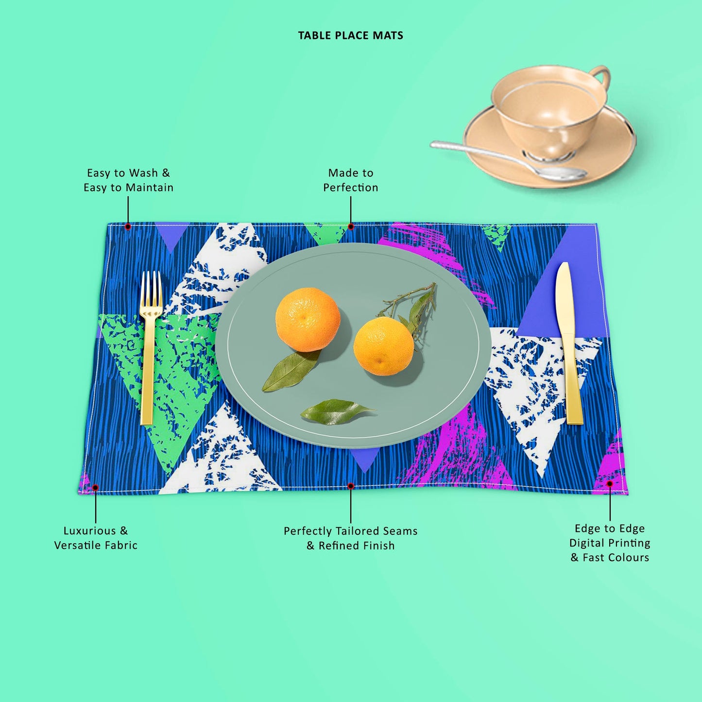 Mixed Triangled D1 Table Mat Placemat