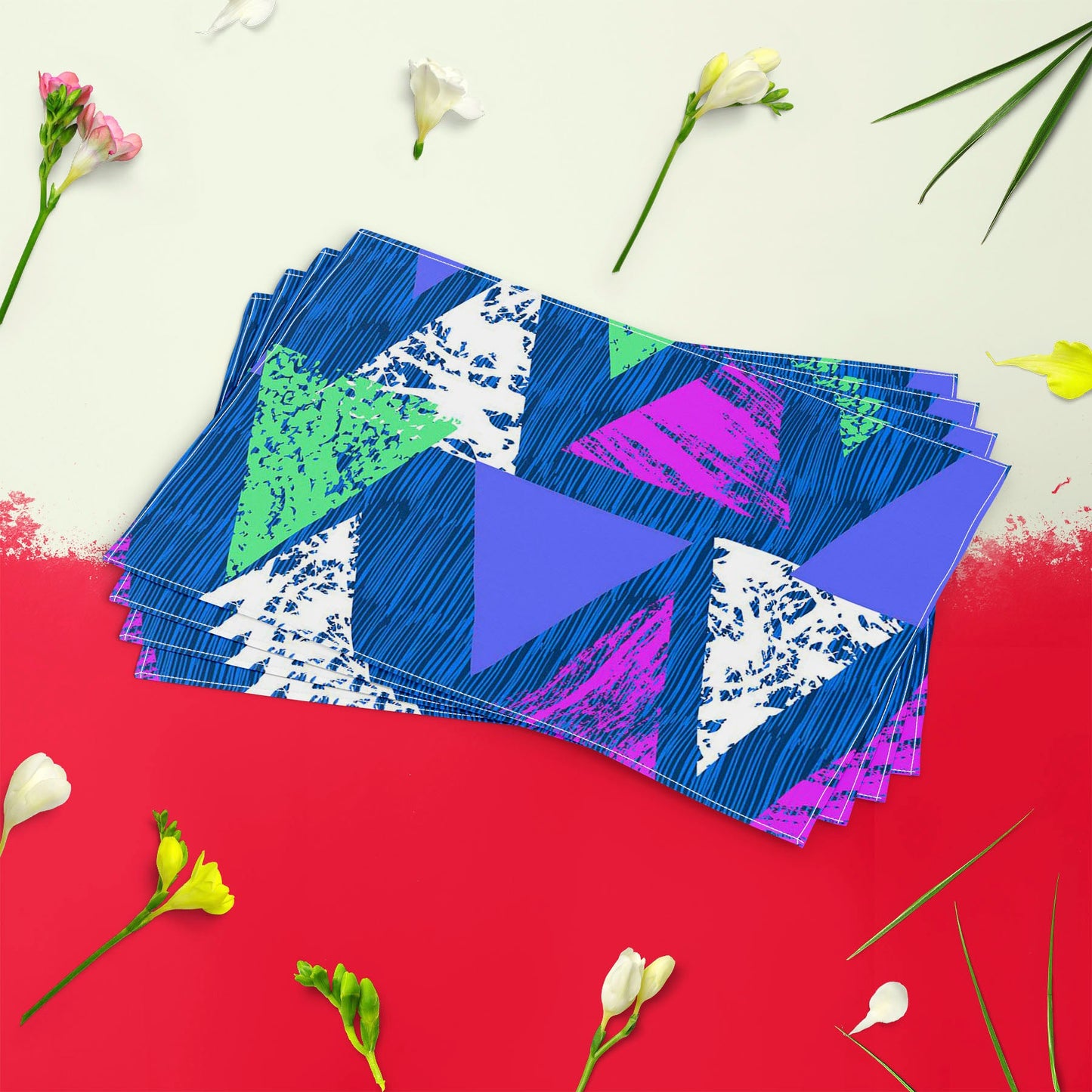 Mixed Triangled D1 Table Mat Placemat