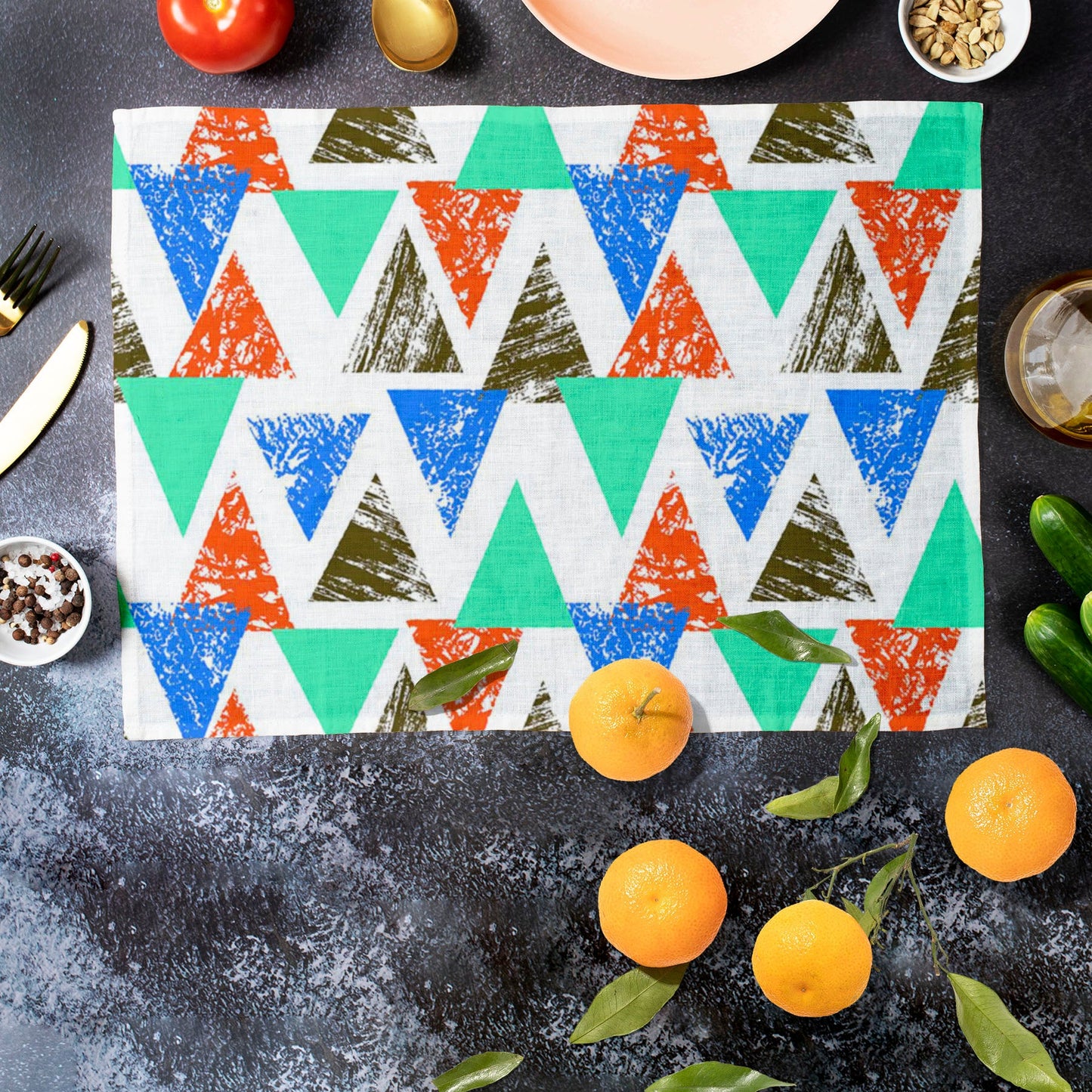 Mixed Triangled D2 Table Mat Placemat