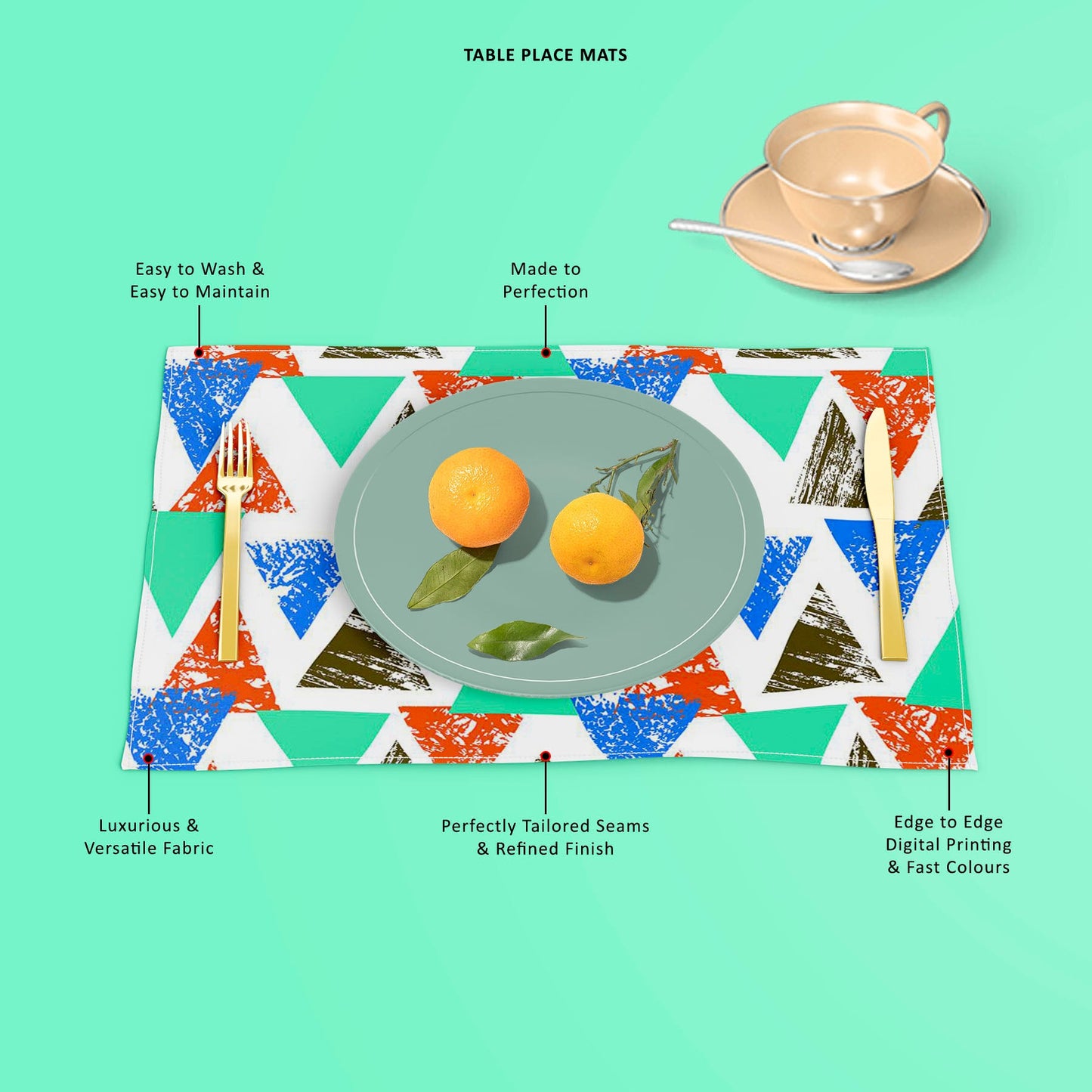 Mixed Triangled D2 Table Mat Placemat
