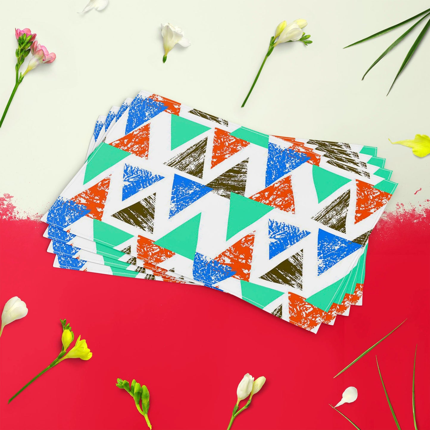 Mixed Triangled D2 Table Mat Placemat