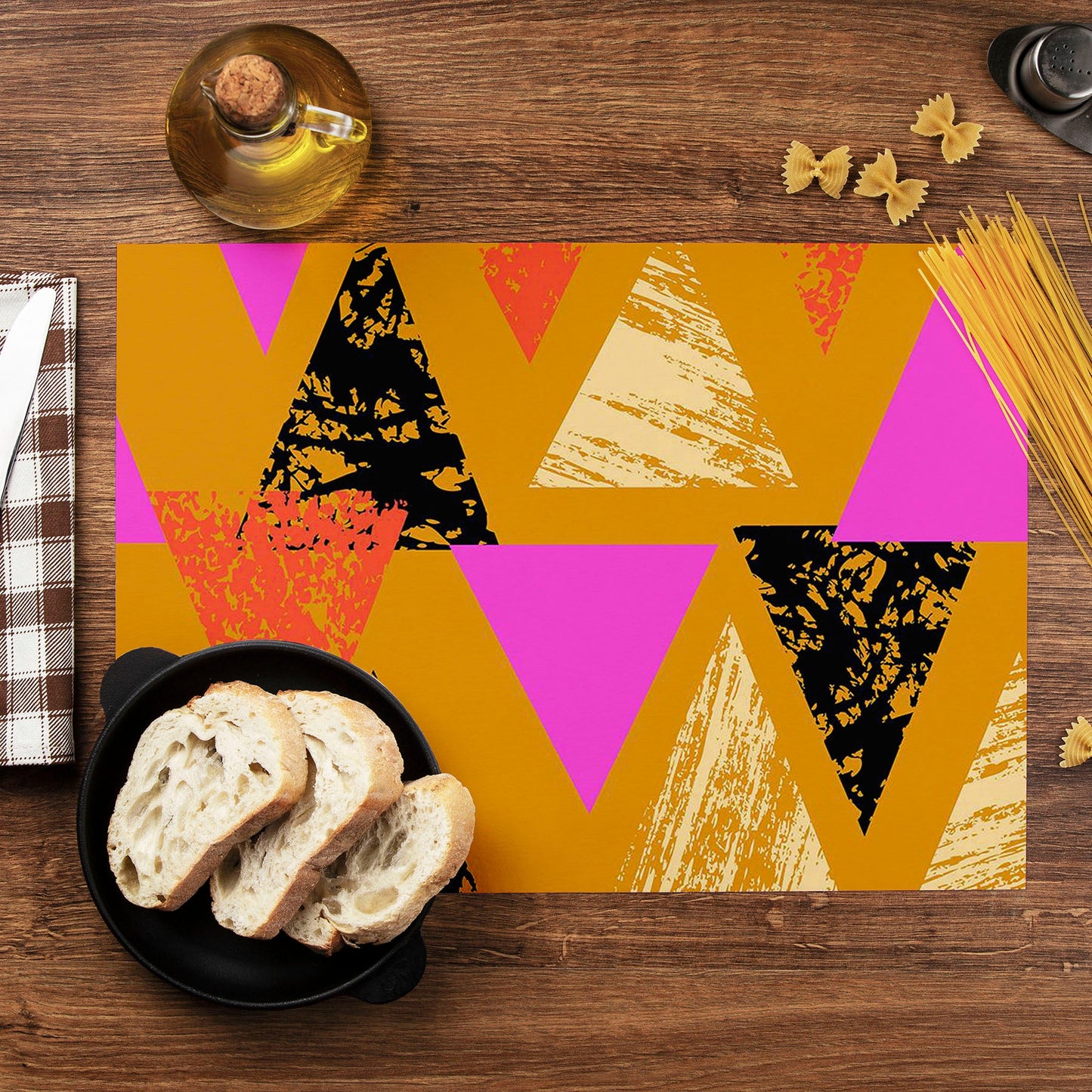 Mixed Triangled D3 Table Mat Placemat