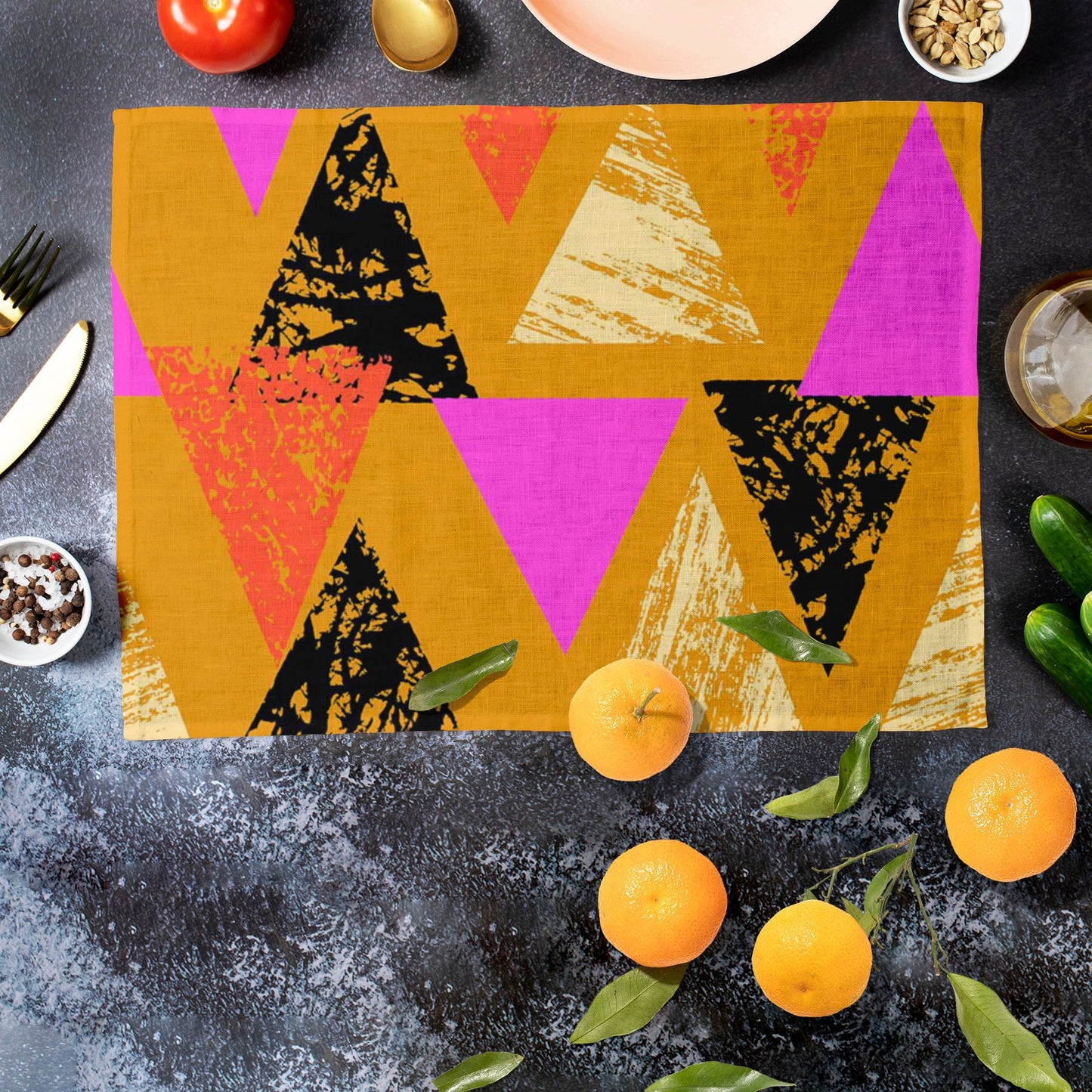 Mixed Triangled D3 Table Mat Placemat