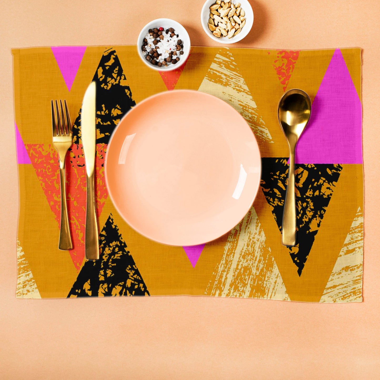 Mixed Triangled D3 Table Mat Placemat