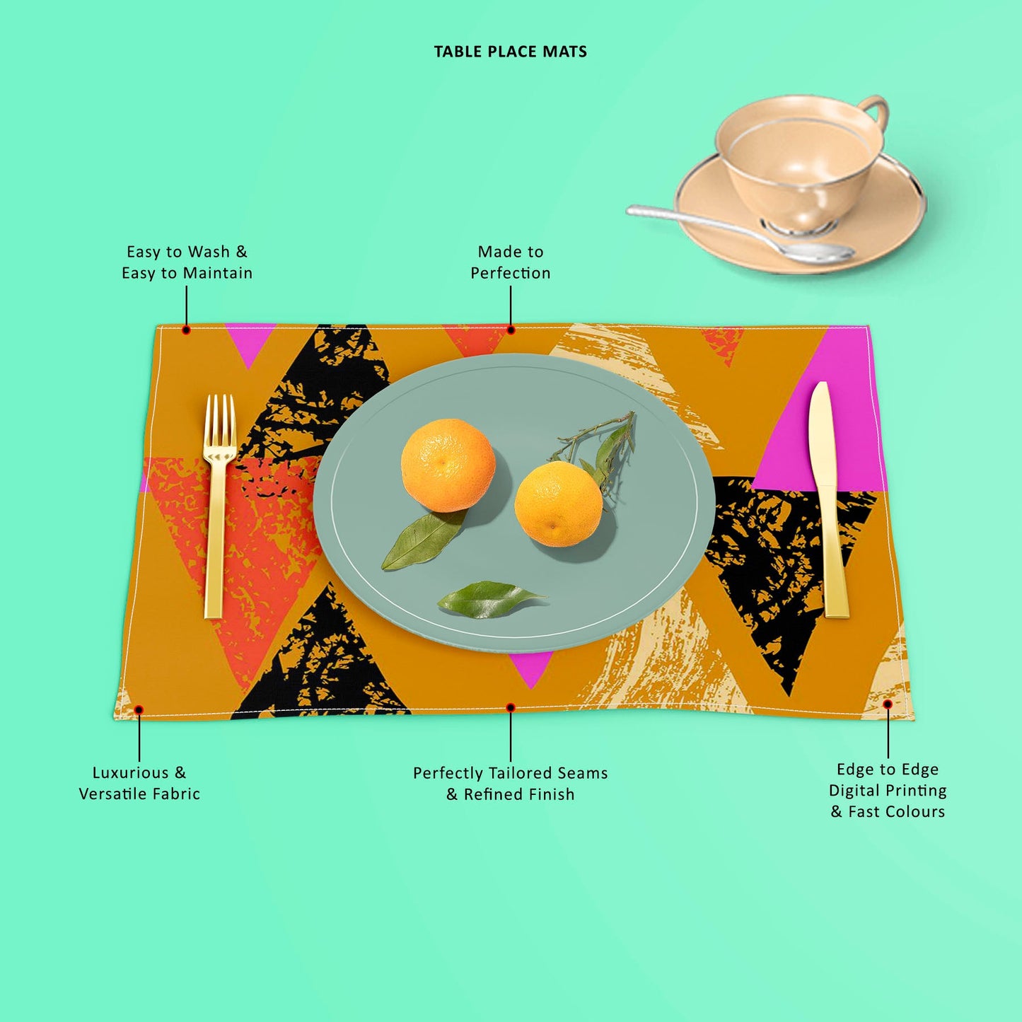 Mixed Triangled D3 Table Mat Placemat