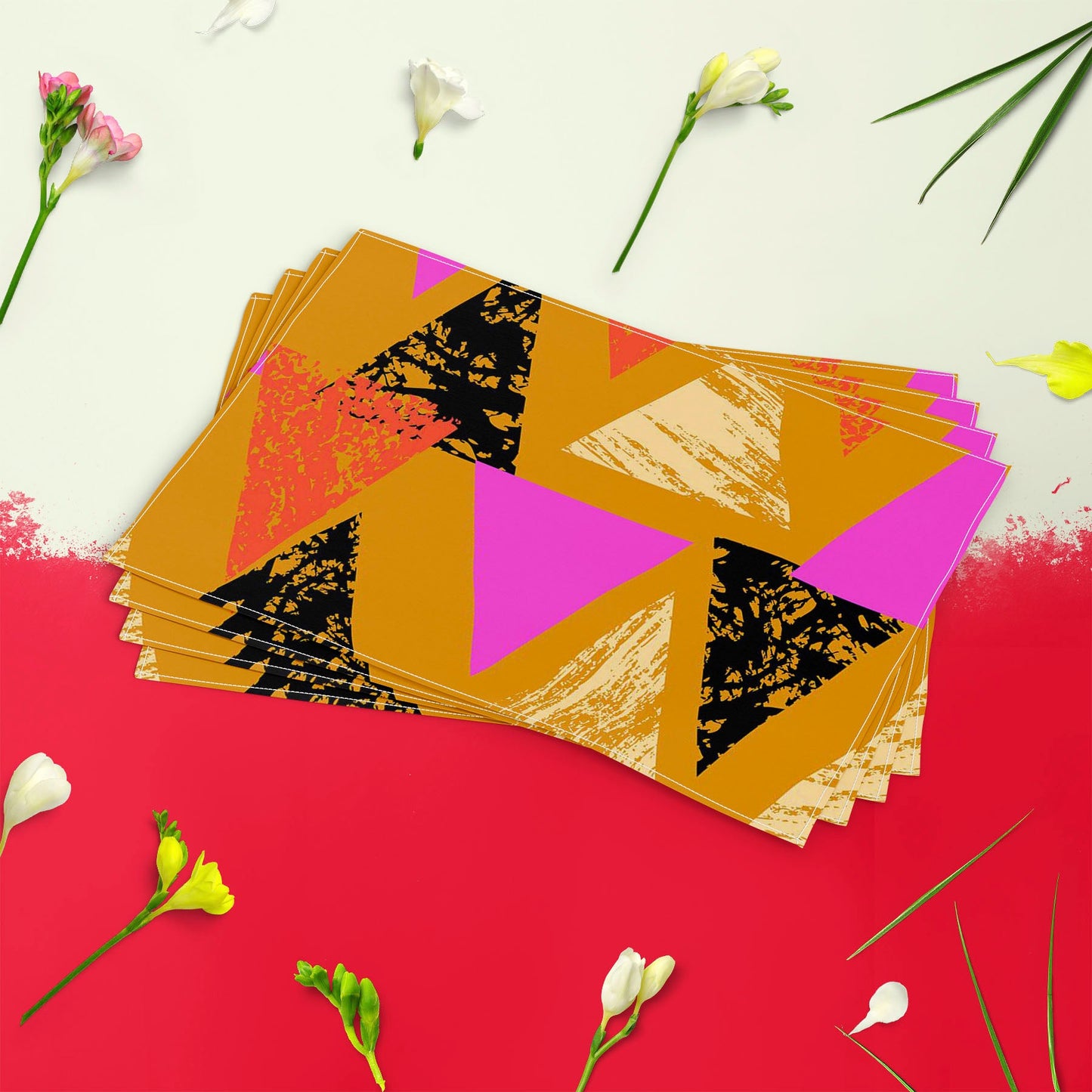 Mixed Triangled D3 Table Mat Placemat