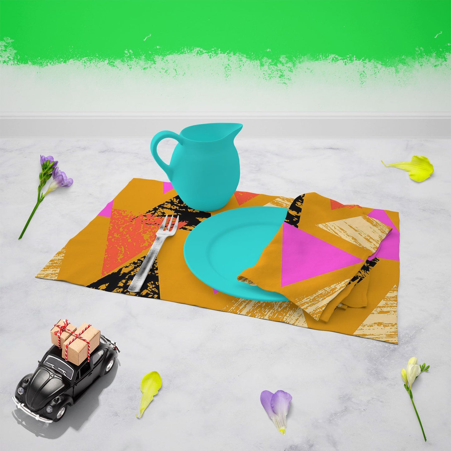 Mixed Triangled D3 Table Mat Placemat