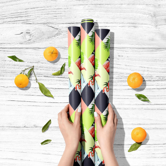 Floral Tropical & Flamingos Art & Craft Gift Wrapping Paper