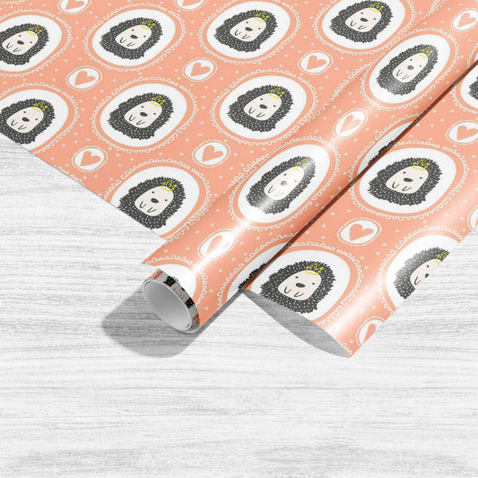 Hand Drawn Hedgehog Art & Craft Gift Wrapping Paper