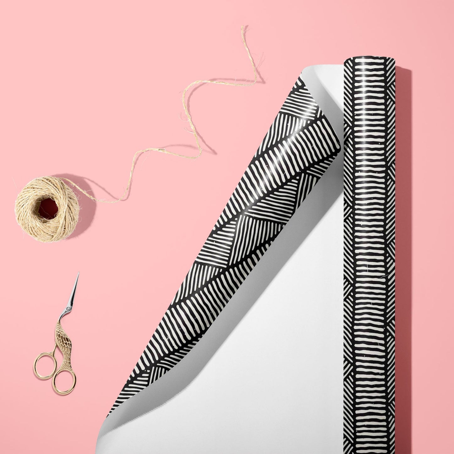 Geometric Doodle Lines Art & Craft Gift Wrapping Paper