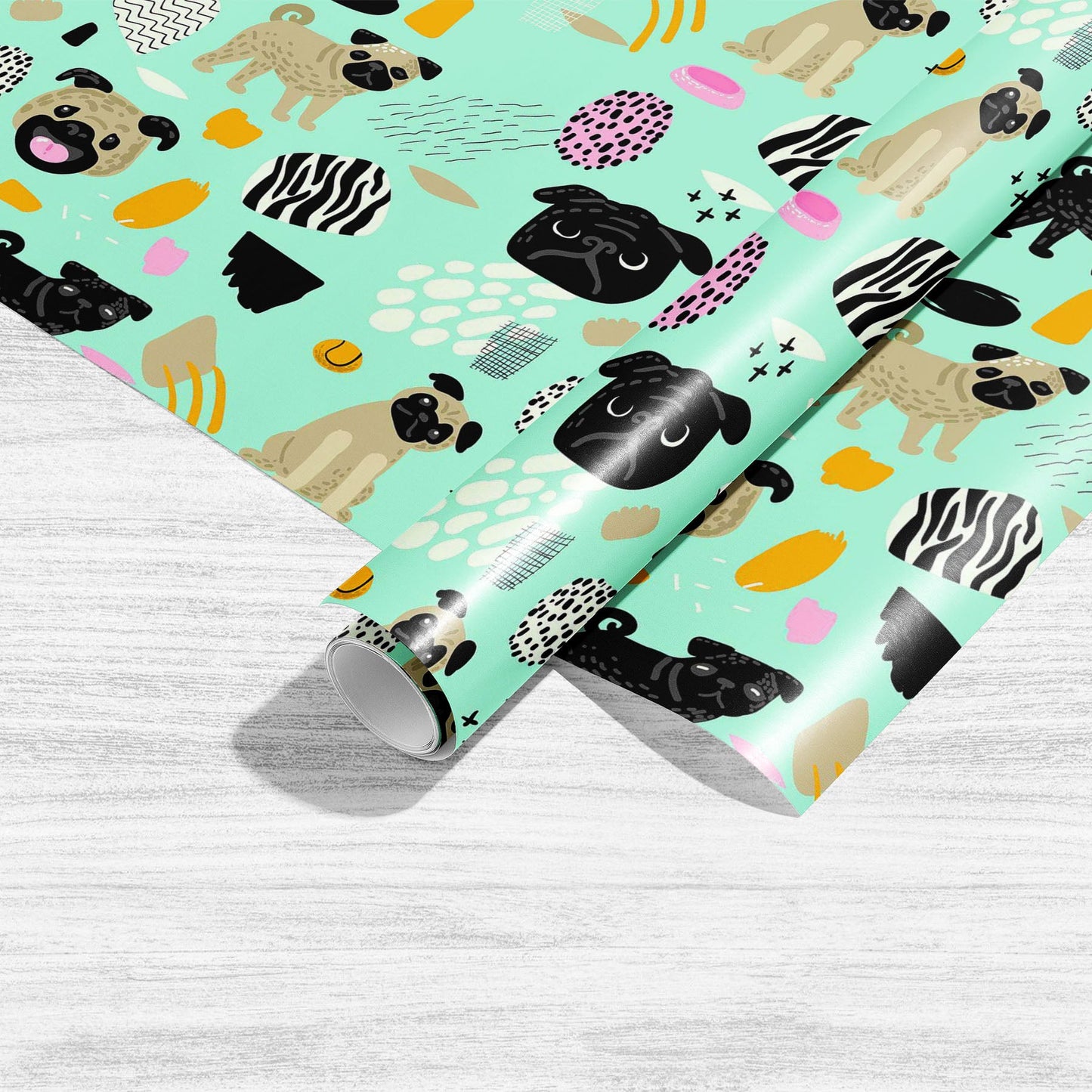 Dog Pug Puppies Art & Craft Gift Wrapping Paper