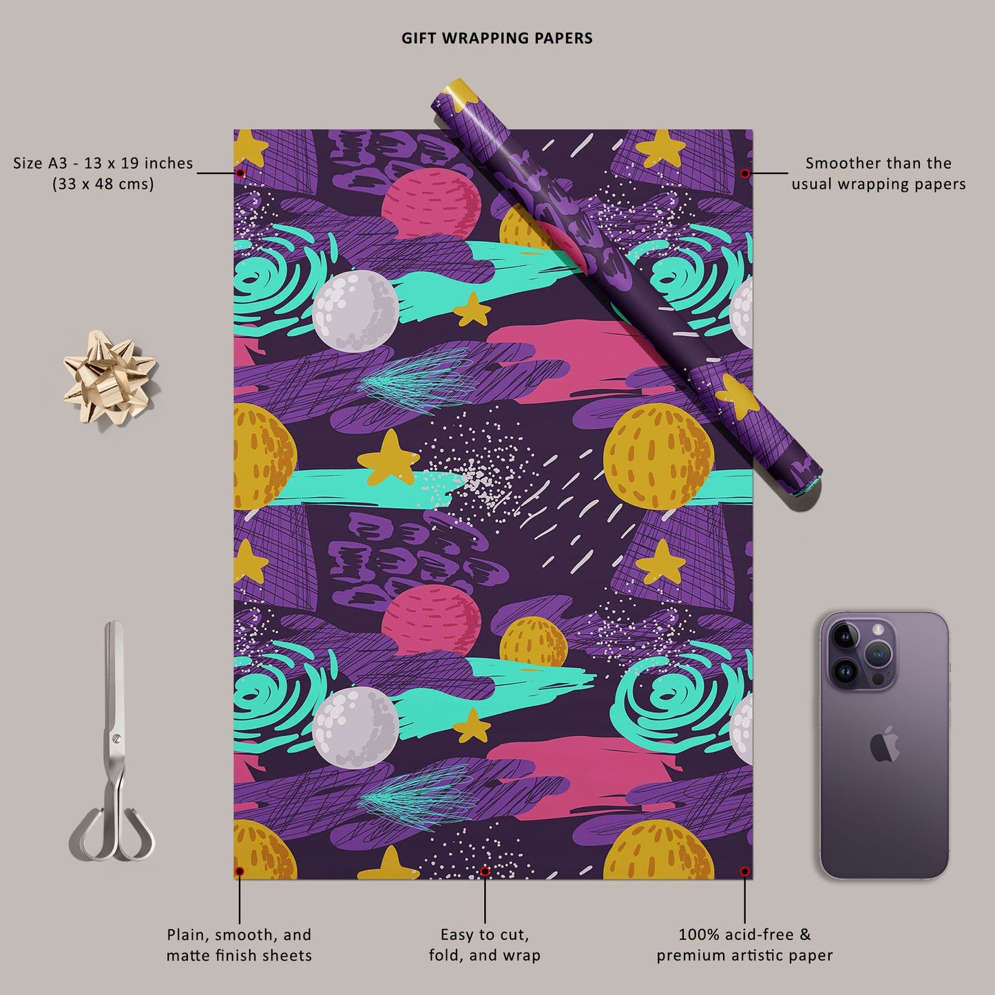 Cosmic Space Doodle Art & Craft Gift Wrapping Paper