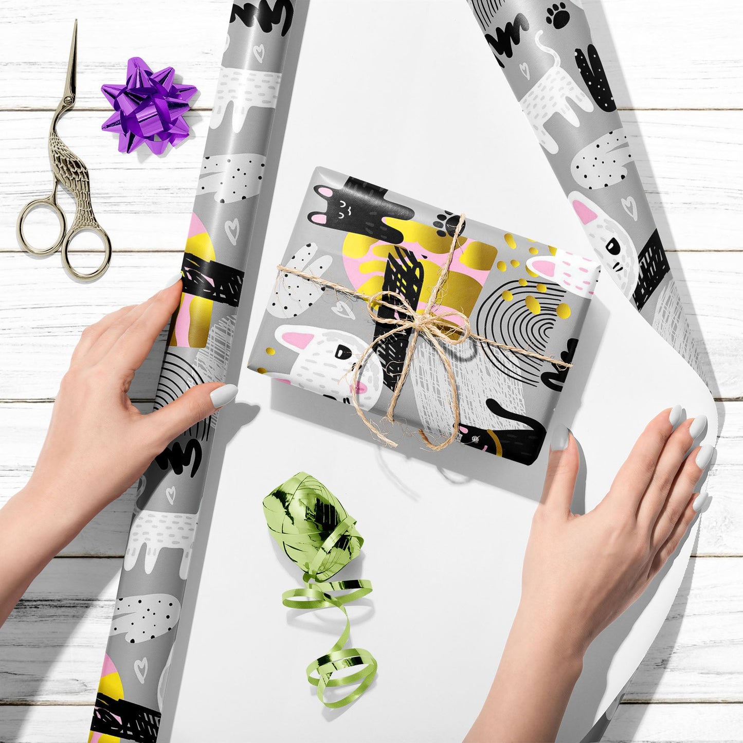 Cats Kitten Art & Craft Gift Wrapping Paper