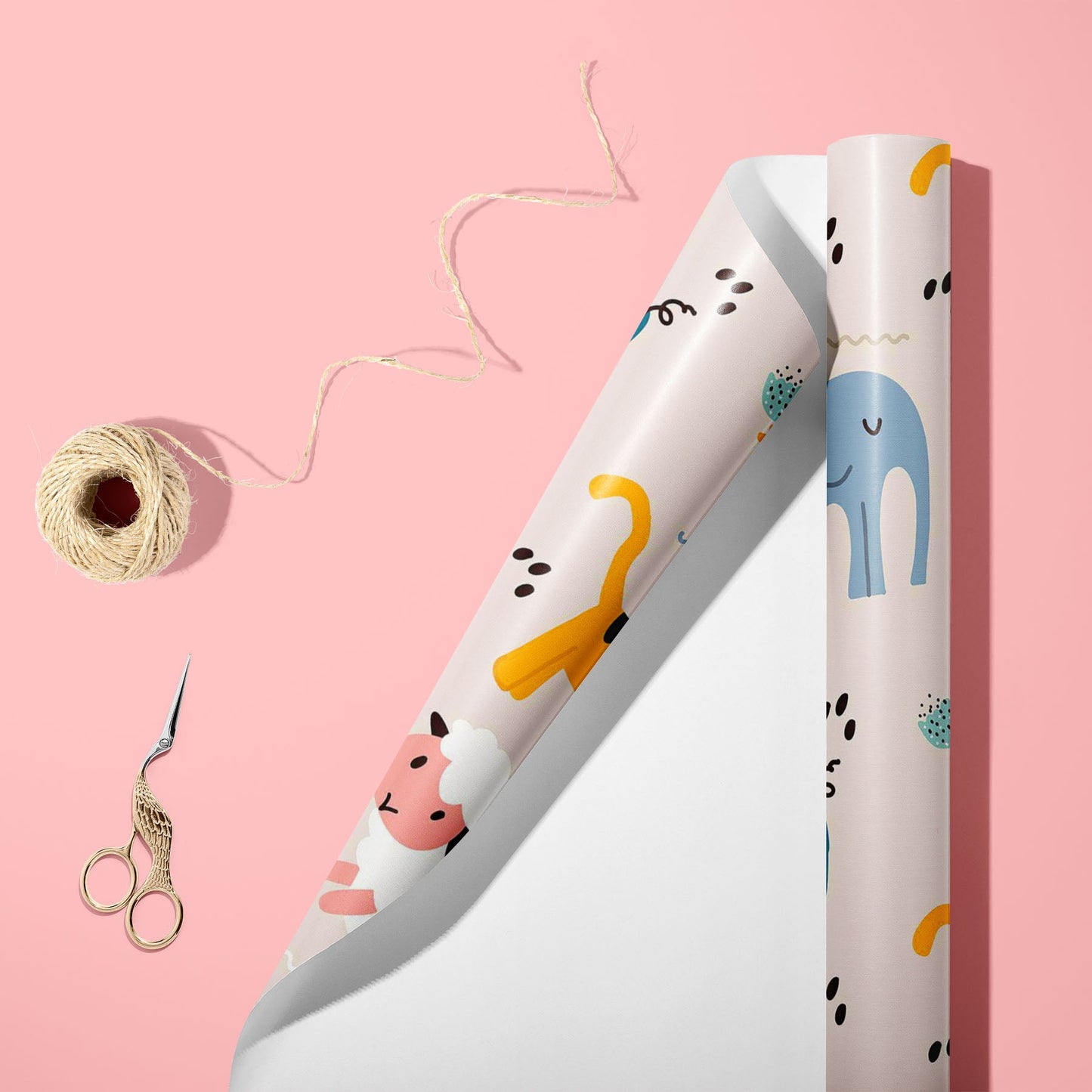 Kids Animals Art & Craft Gift Wrapping Paper