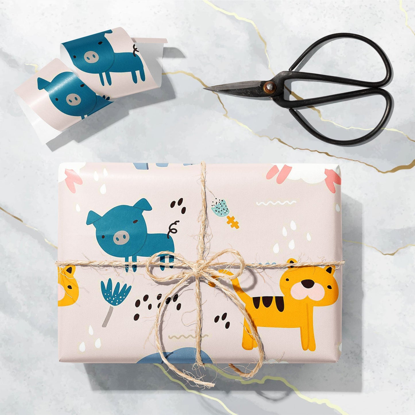 Kids Animals Art & Craft Gift Wrapping Paper