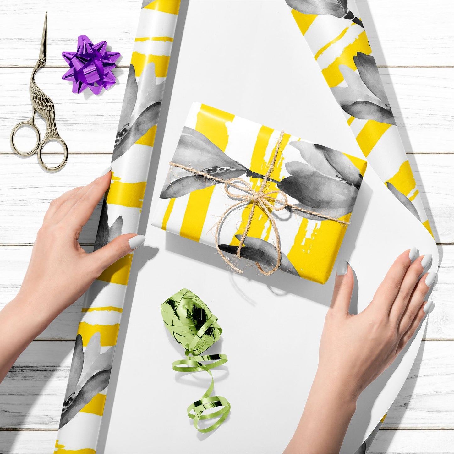 Watercolor Flowers D22 Art & Craft Gift Wrapping Paper