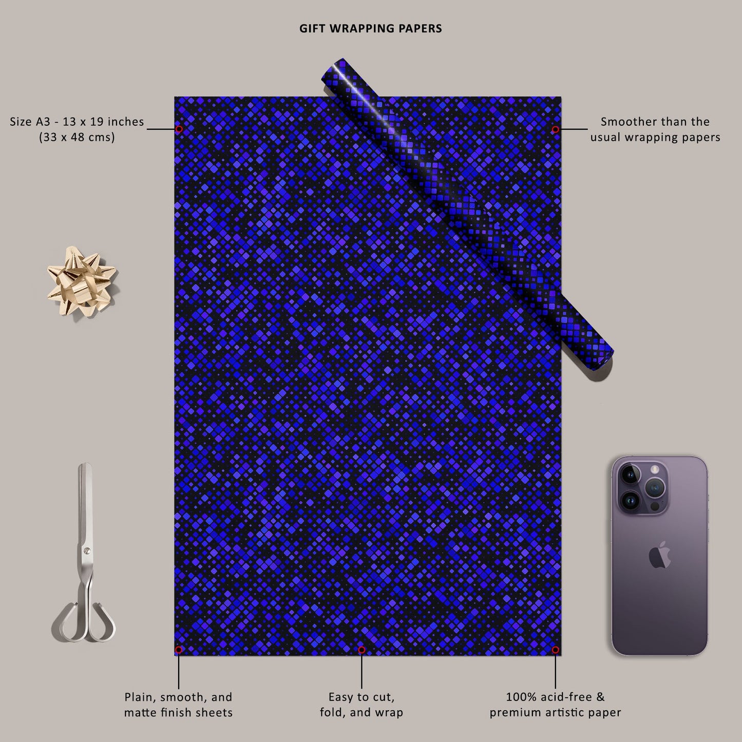 Tiled Mosaic Pattern Art & Craft Gift Wrapping Paper