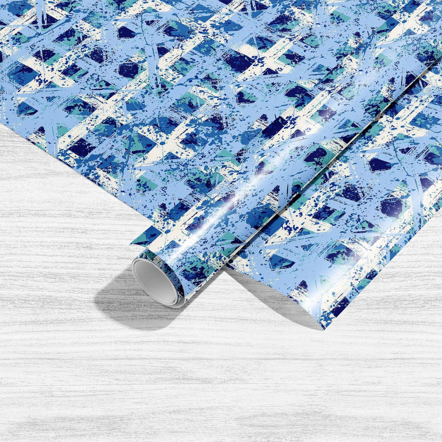 Bold Crossing Brushstrokes & Stripes Pattern Art & Craft Gift Wrapping Paper