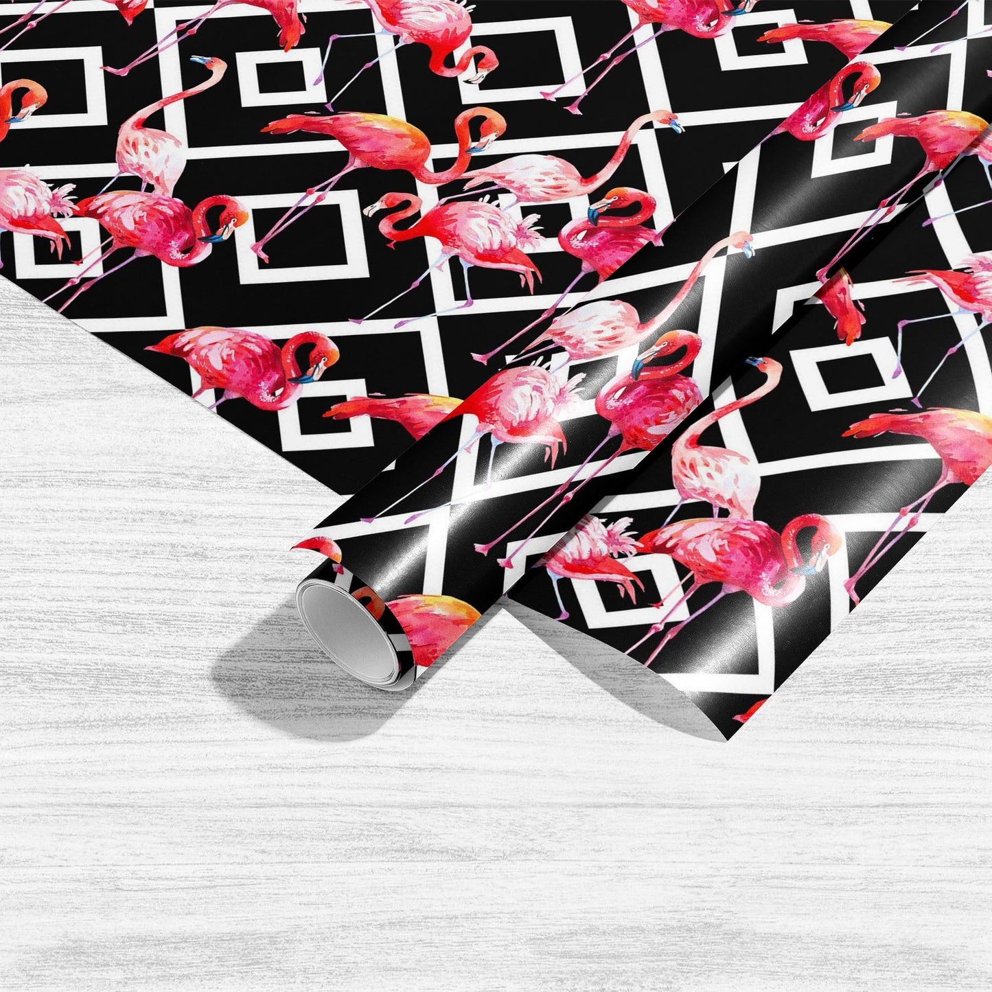 Watercolor Tropical Pink Flamingo Art & Craft Gift Wrapping Paper