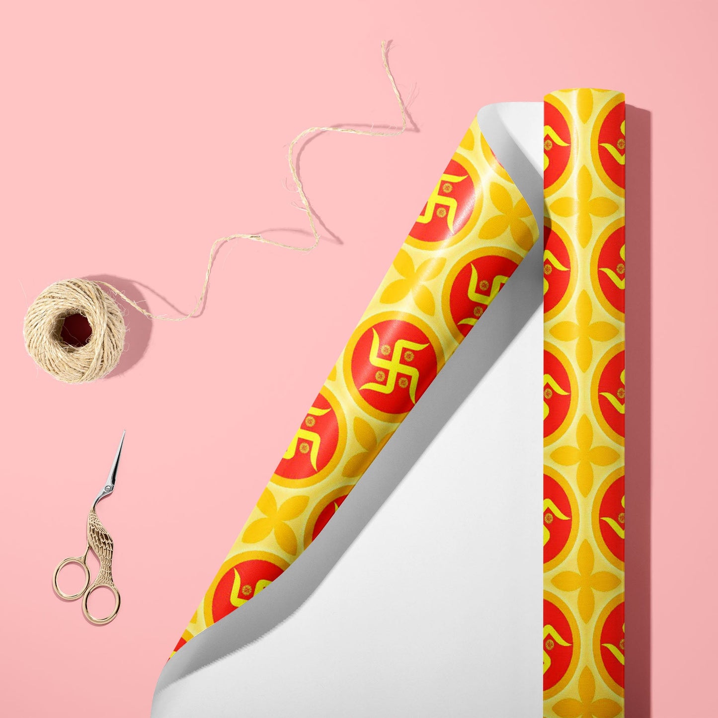 Traditional Hindu Swastika Art & Craft Gift Wrapping Paper