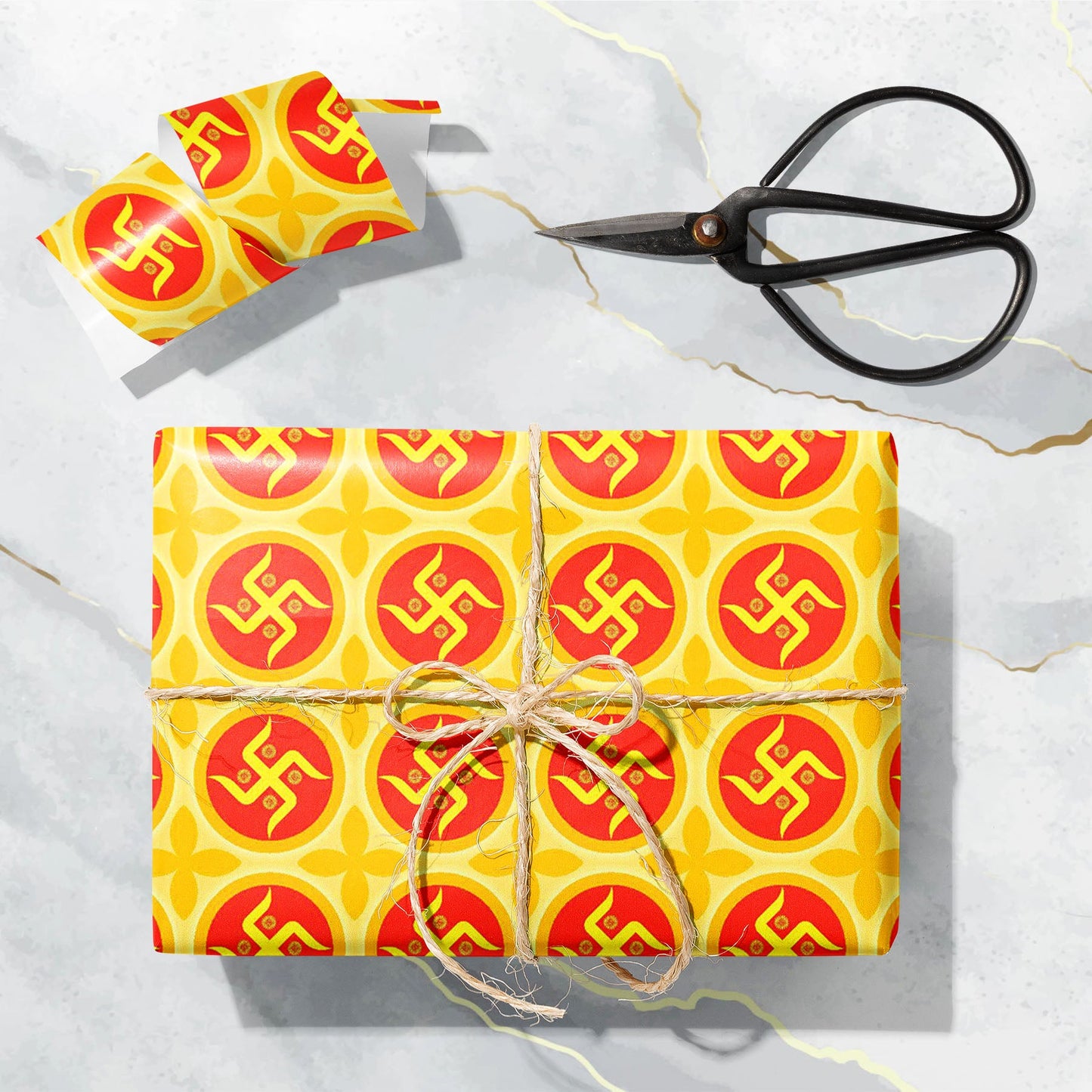 Traditional Hindu Swastika Art & Craft Gift Wrapping Paper
