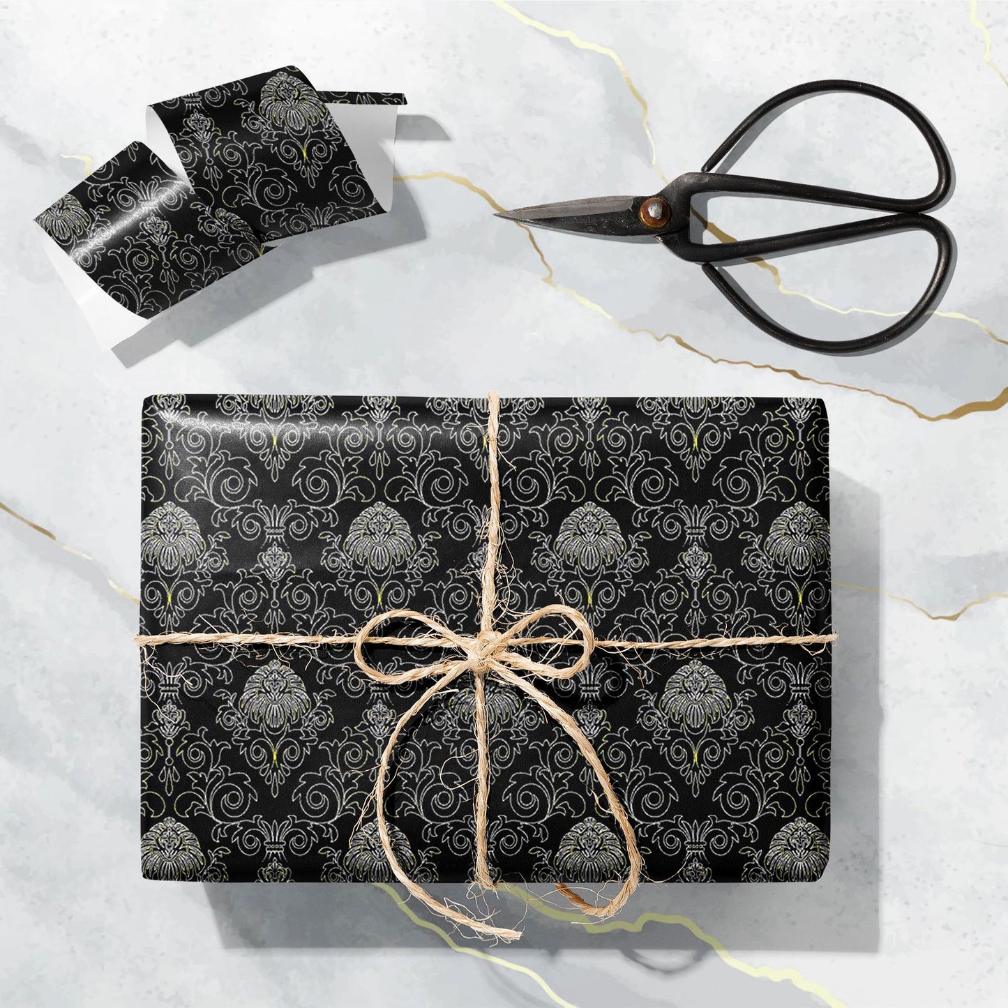 Golden Flowers & Leaves D1 Art & Craft Gift Wrapping Paper