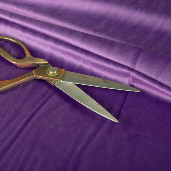 Alpha Plain Durable Velvet Brushed Cotton Effect Upholstery Fabric Purple Colour CTR-2719